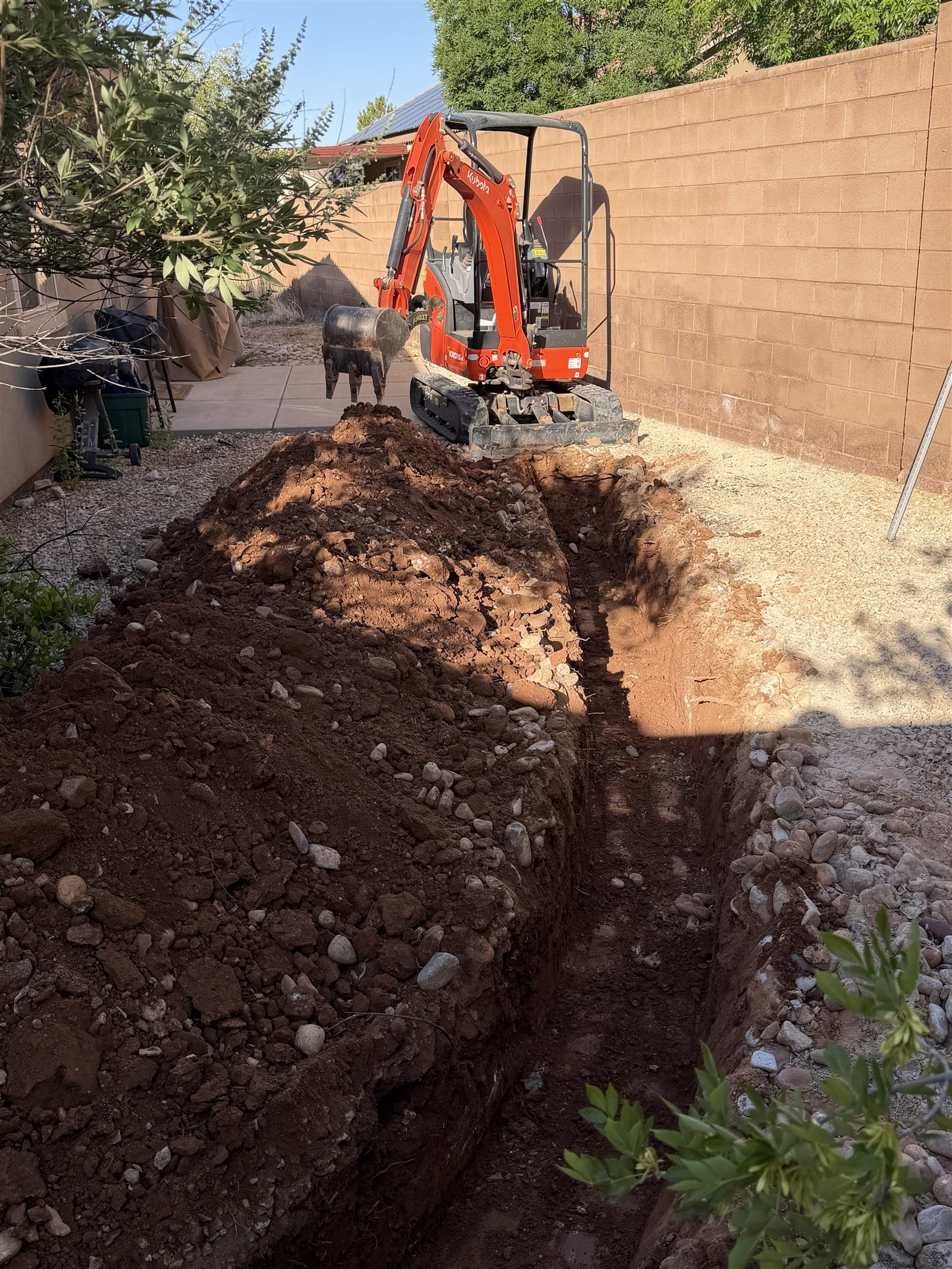 French drain work area and site prep